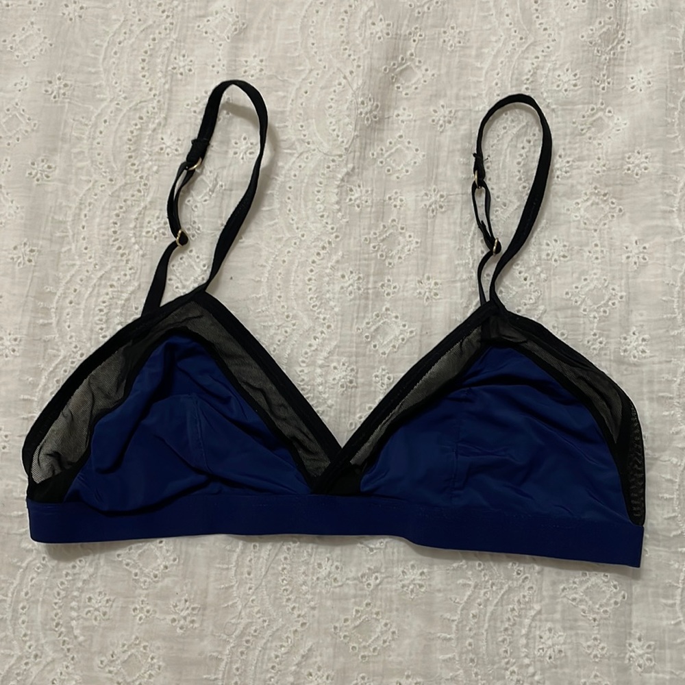 Madewell navy & black mesh triangle bralette